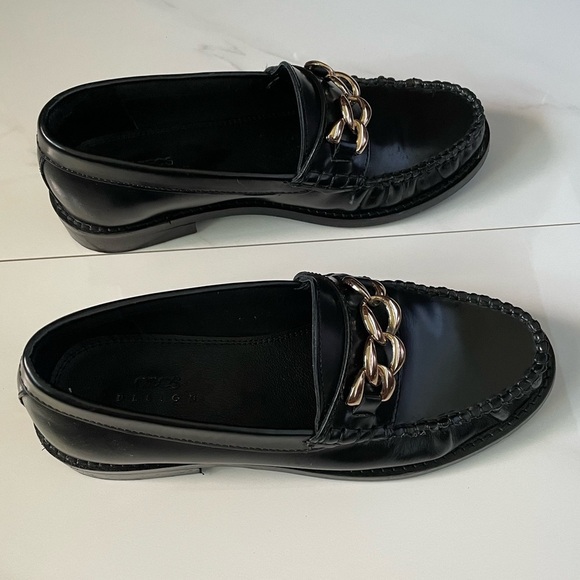 ASOS DESIGN Method Vegan Leather Loafers With Chain in Black Size 2 - Picture 6 of 6